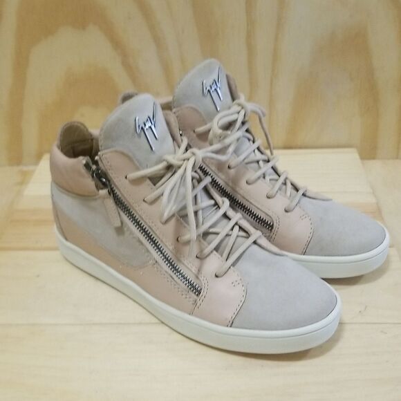 Giuseppe Zanotti Kriss Leather Hi Top Sneakers Size 7 1/2 38 EU - Preowned - Picture 3 of 9